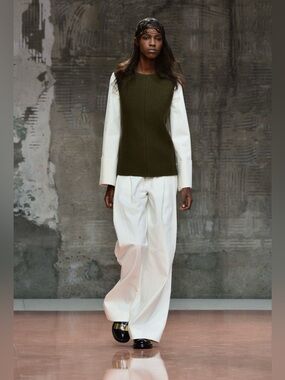 Marni FW2014 Runway Emerald Green Panelled Luxury Sleveless Wool Top